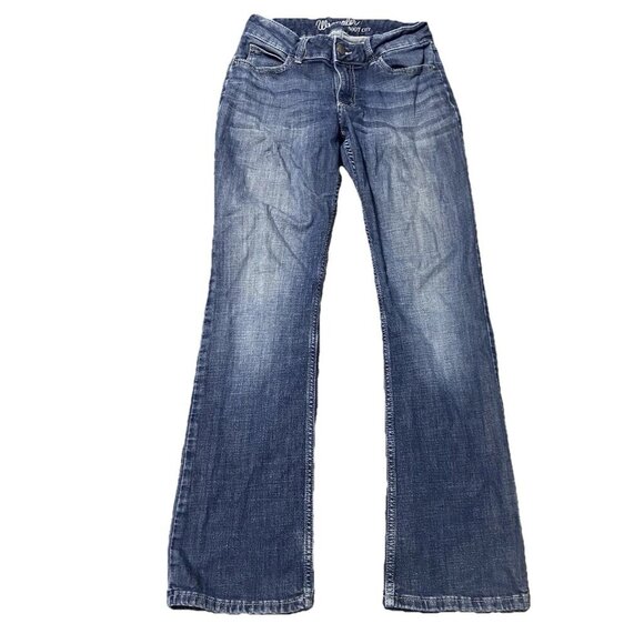 Women's Wrangler Blue Western Rodeo Bootcut Jeans 5x32 - Picture 1 of 4